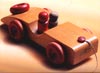 Crown wooden toy car